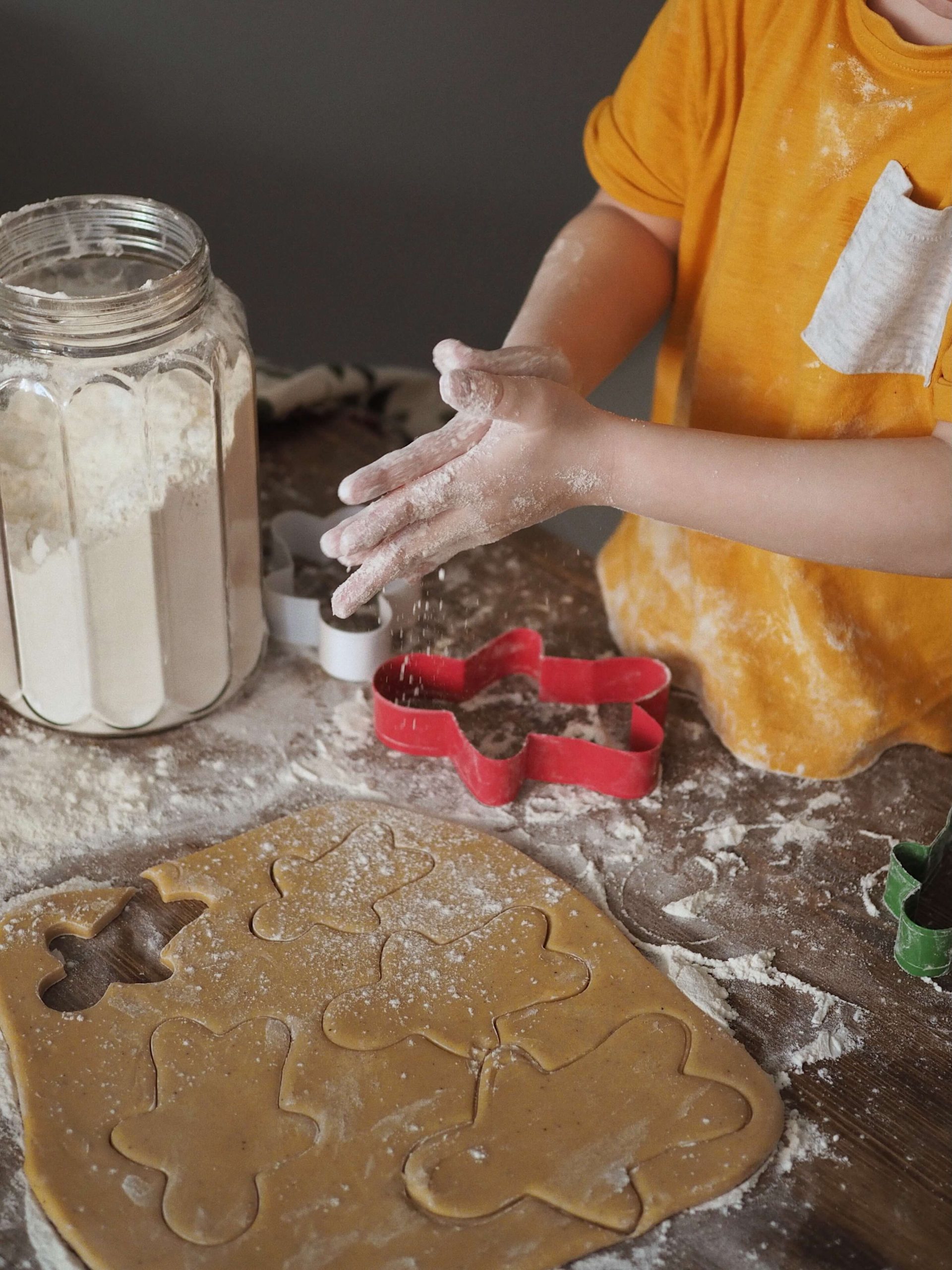 a child making cookies