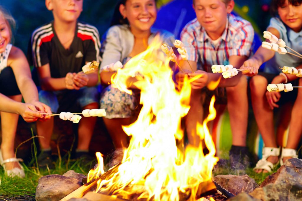 summer camp roasting marshmallows