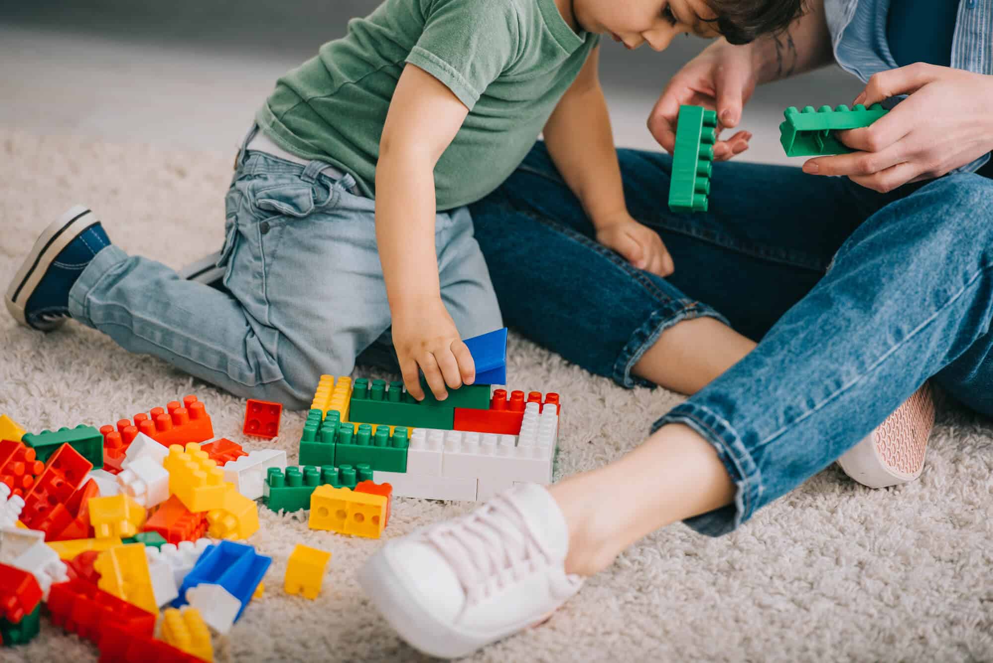 toddler mom playing