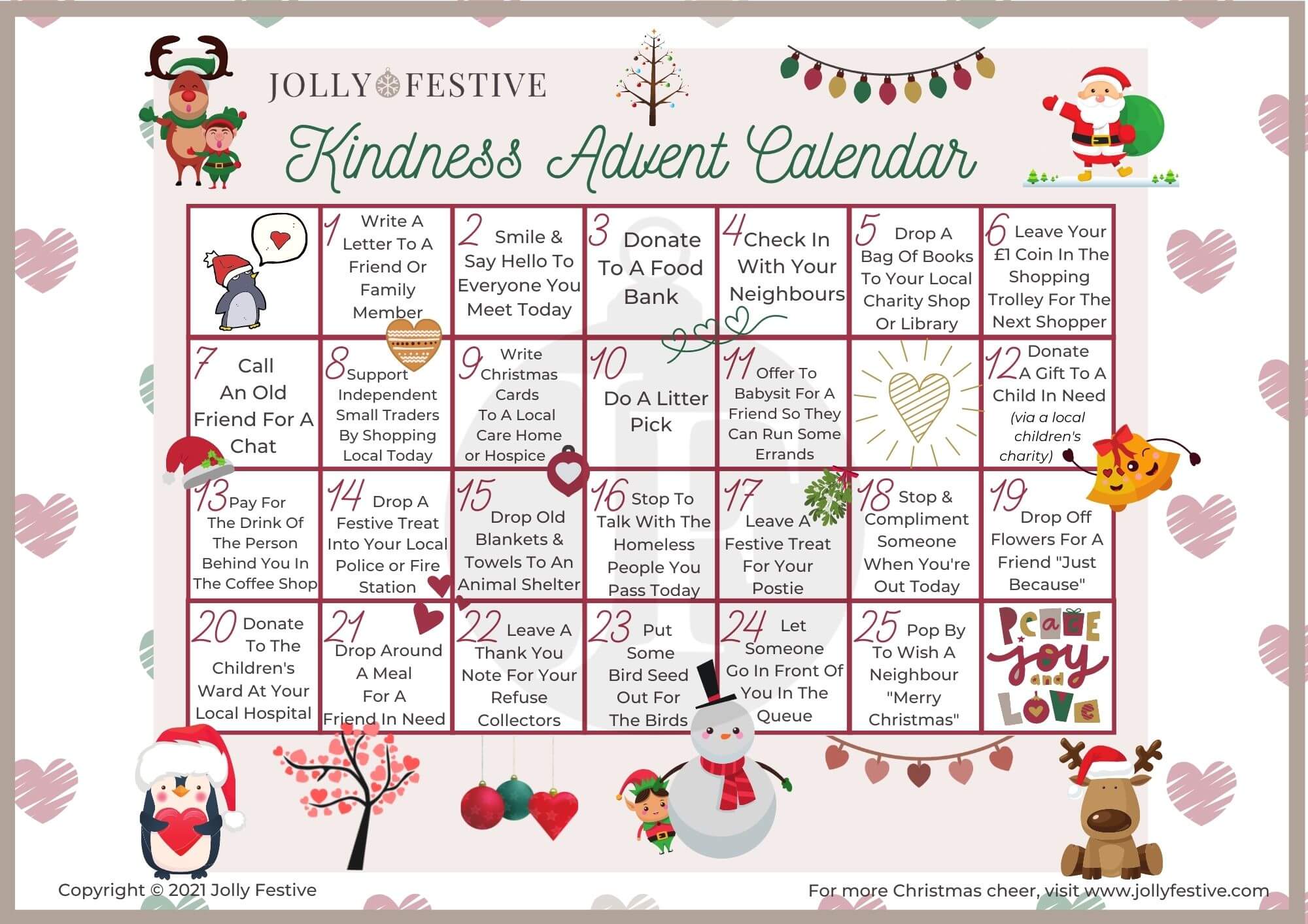 jolly festive kindness advent calendar