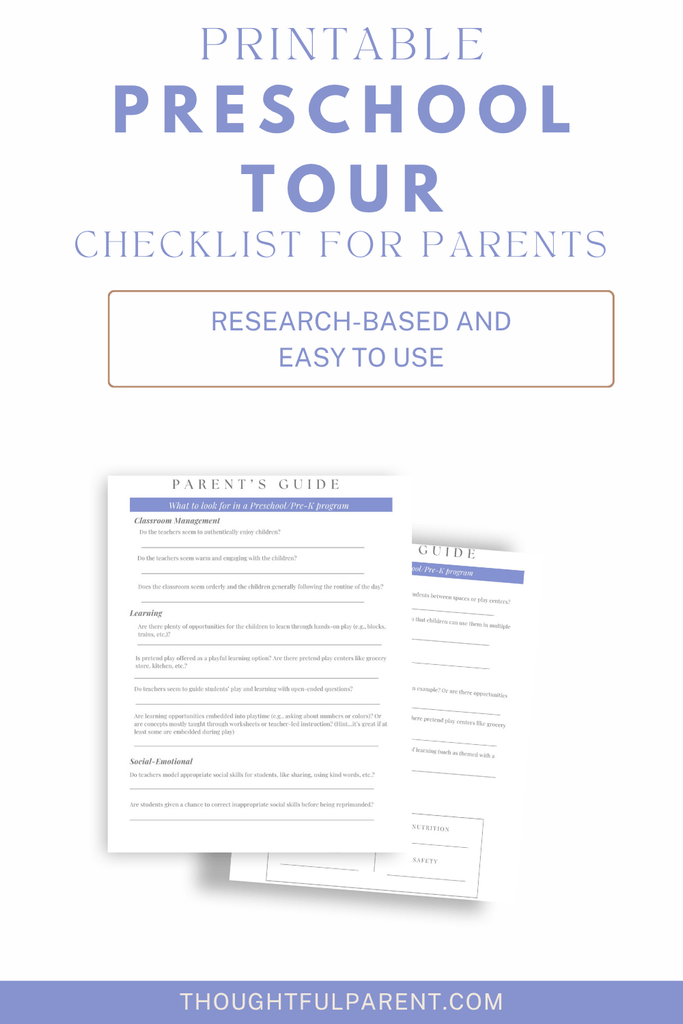 preschool tour checklist