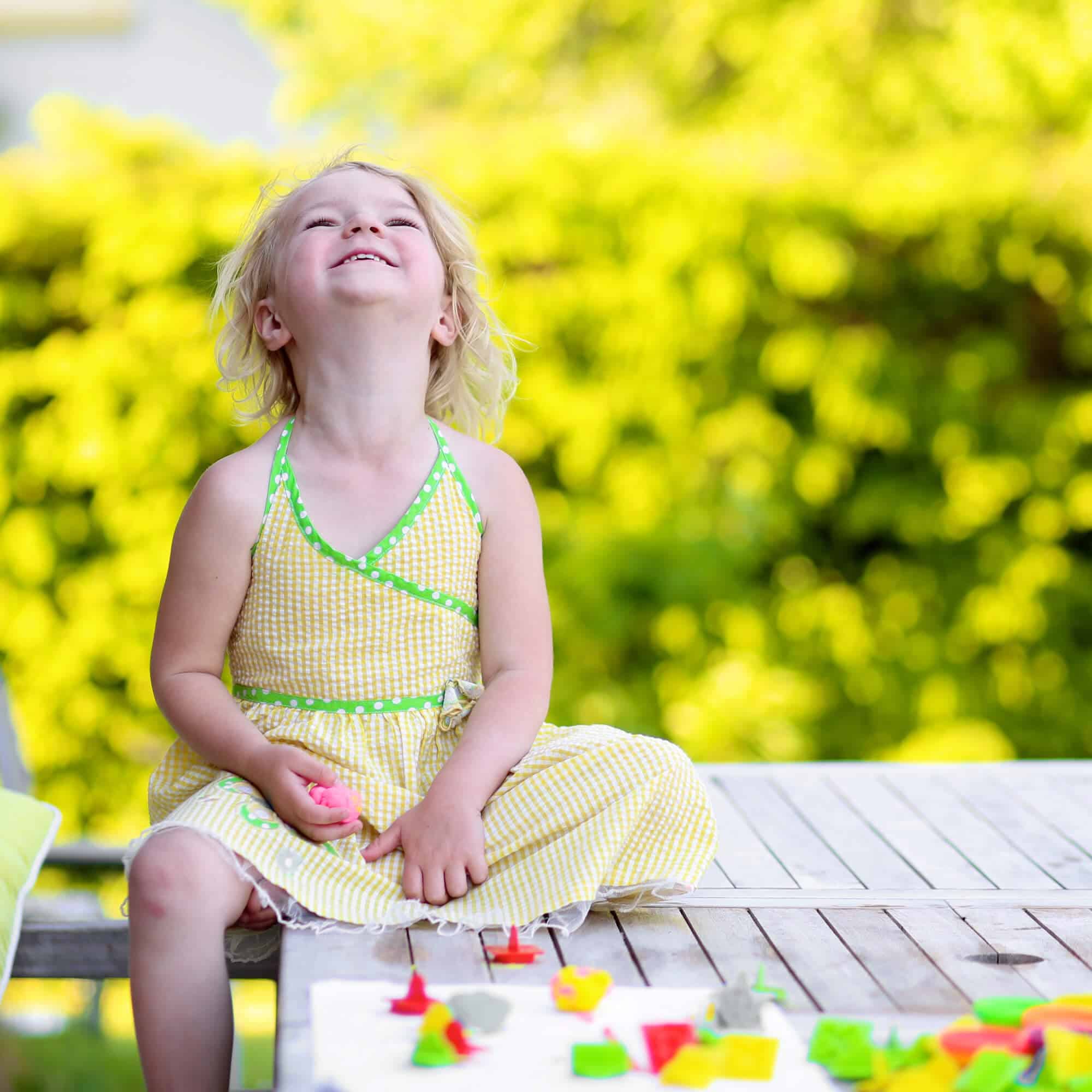 toddler girl playing