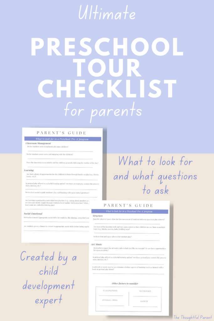 preschool checklist