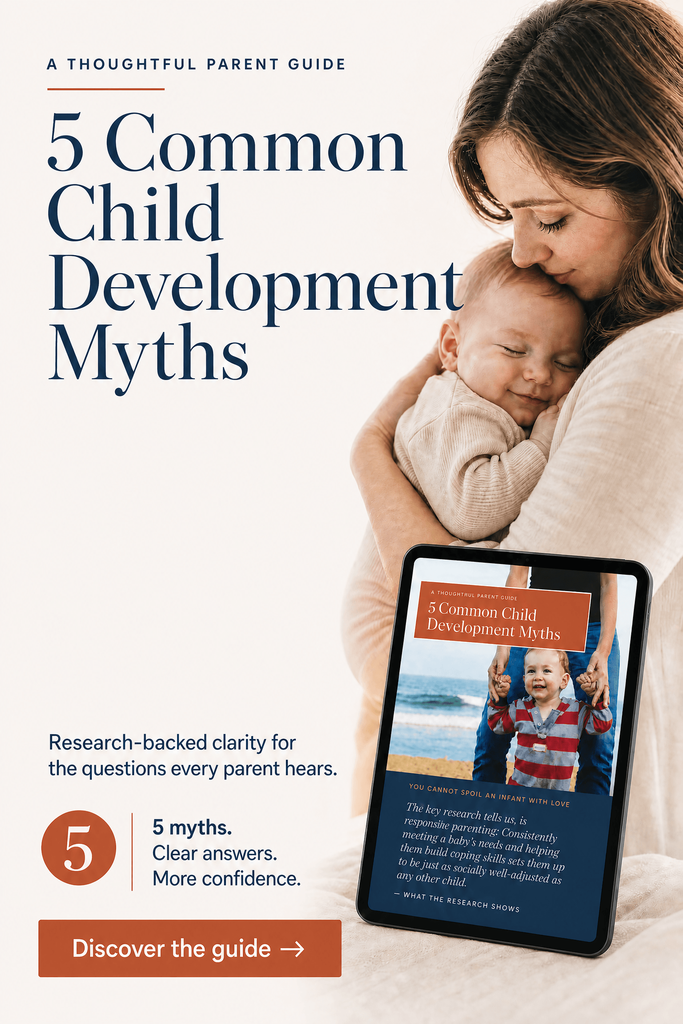 pinterest graphic for child development myth guide