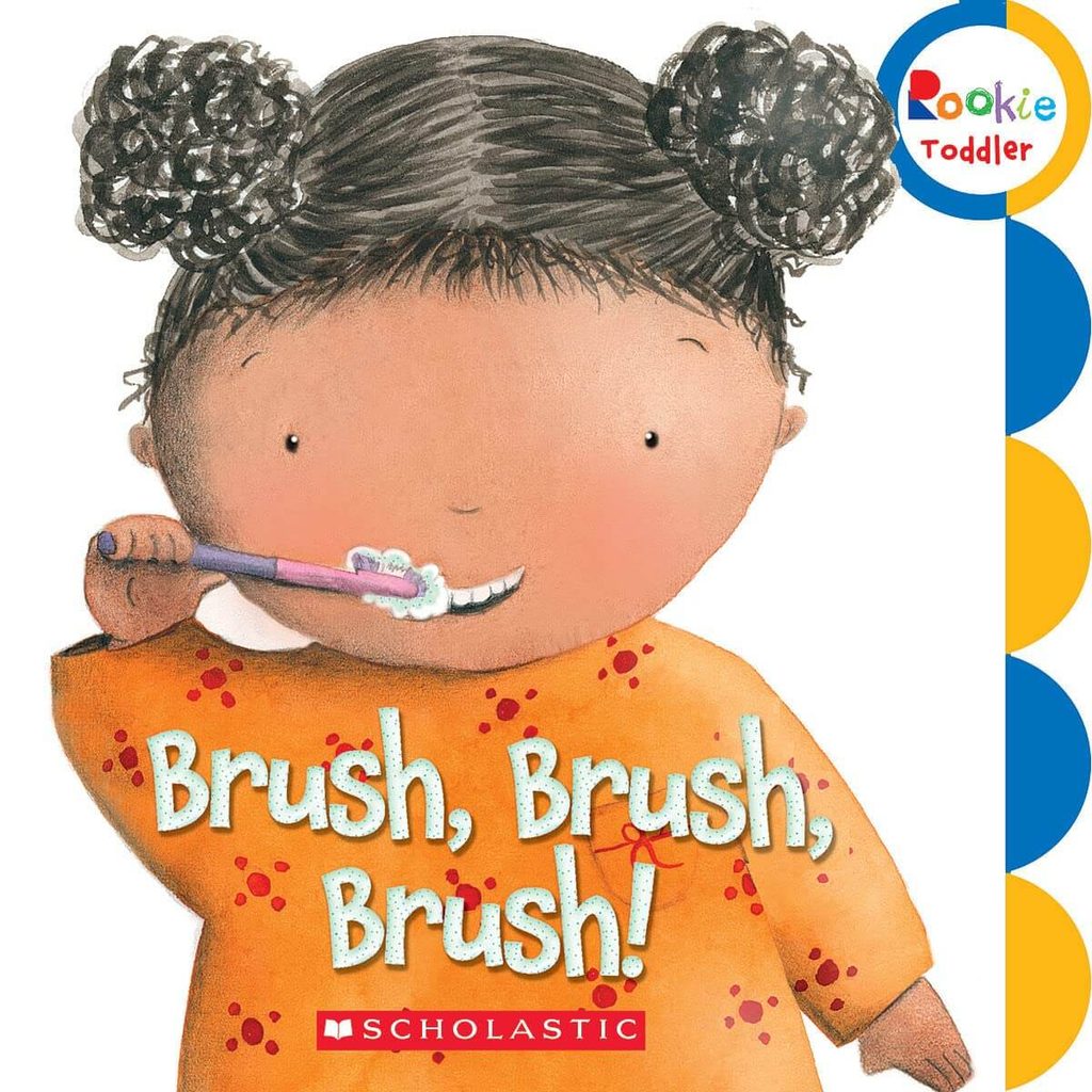 book cover for Brush Brush Brush a book about helping kids brush their teeth