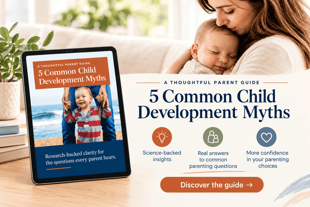 ad for 5 Common Child Development Myths guidebook