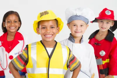 kids in costumes and dress up clothes