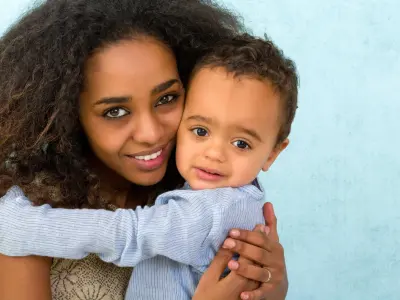 mom with toddler boy