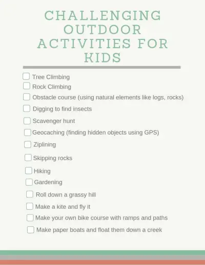 outdoor challenges for kids