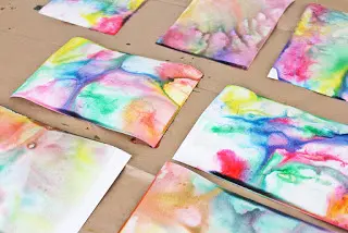 marble cards craft for kids