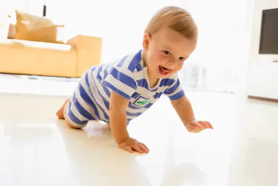 toddler crawling