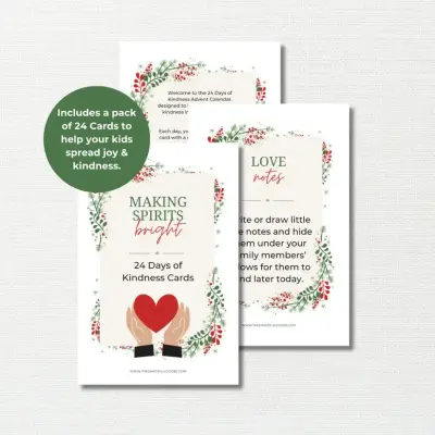 advent kindness calendar cards